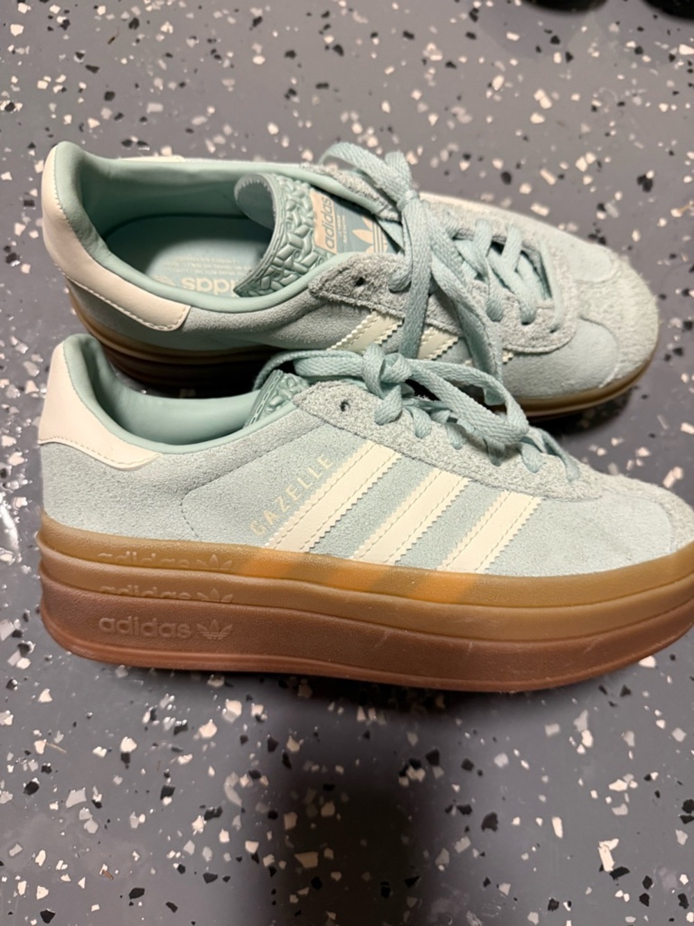 adidas Gazelle Platform Women’s Sneakers - Light Mint & Gum